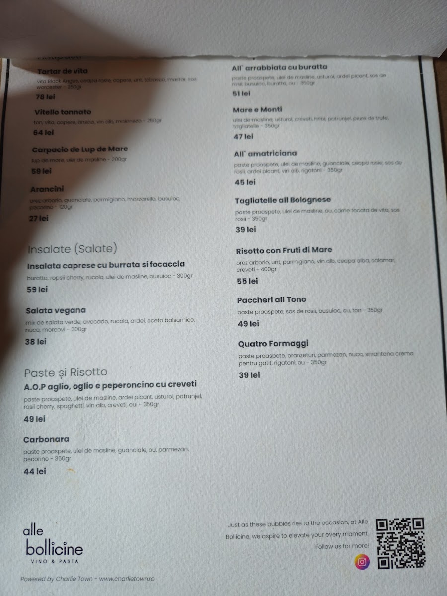 Alle Bollicine Vino & Pasta Menu - Image 5